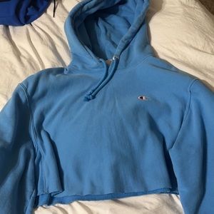 Blue Champion cropped hoodie
